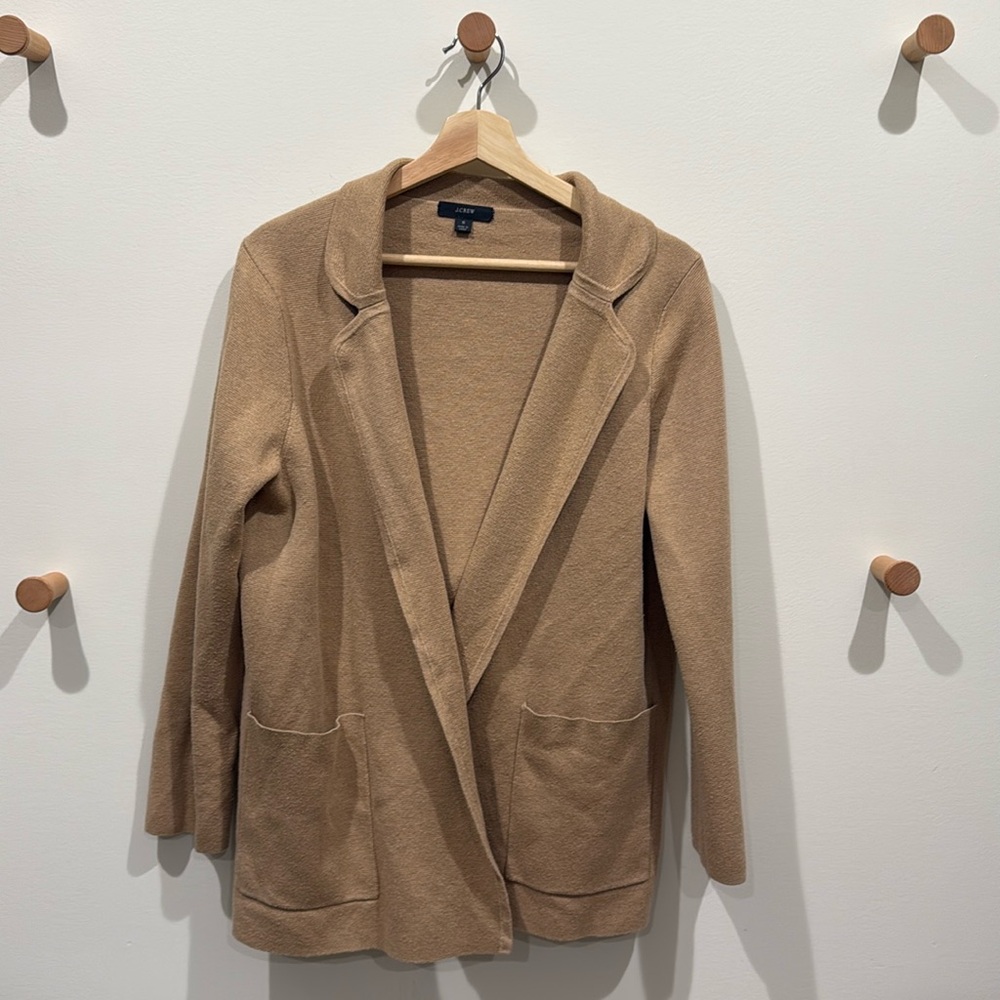 Like new J. Crew knit blazer in camel